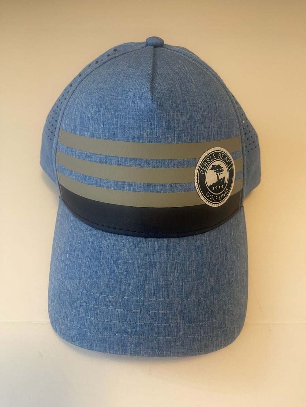 Pebble Beach Golf Links Blue Striped Performance Snapback Hat